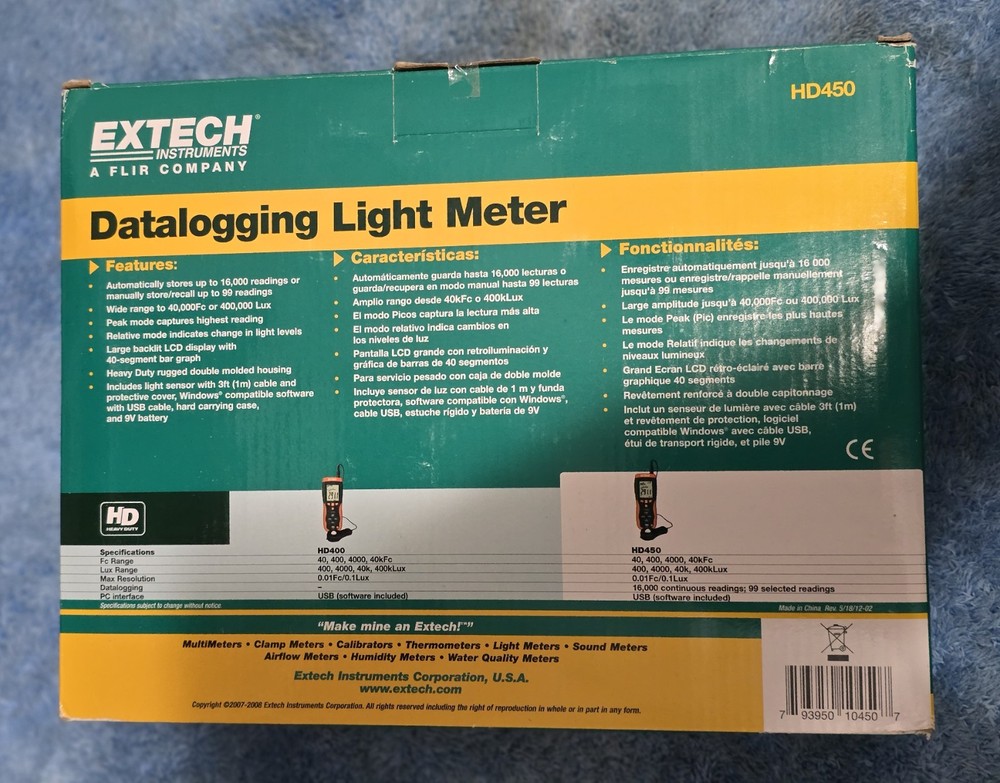 Extech HD450: Datalogging Heavy Duty Light Meter