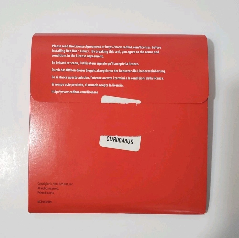 Red Hat Linux Full 7 CD Set w/ Original Box (2001) Complete