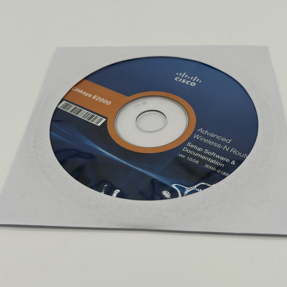 Linksys E2000 CD Wireless Router Setup Software v1.0.06 for Advanced N Router