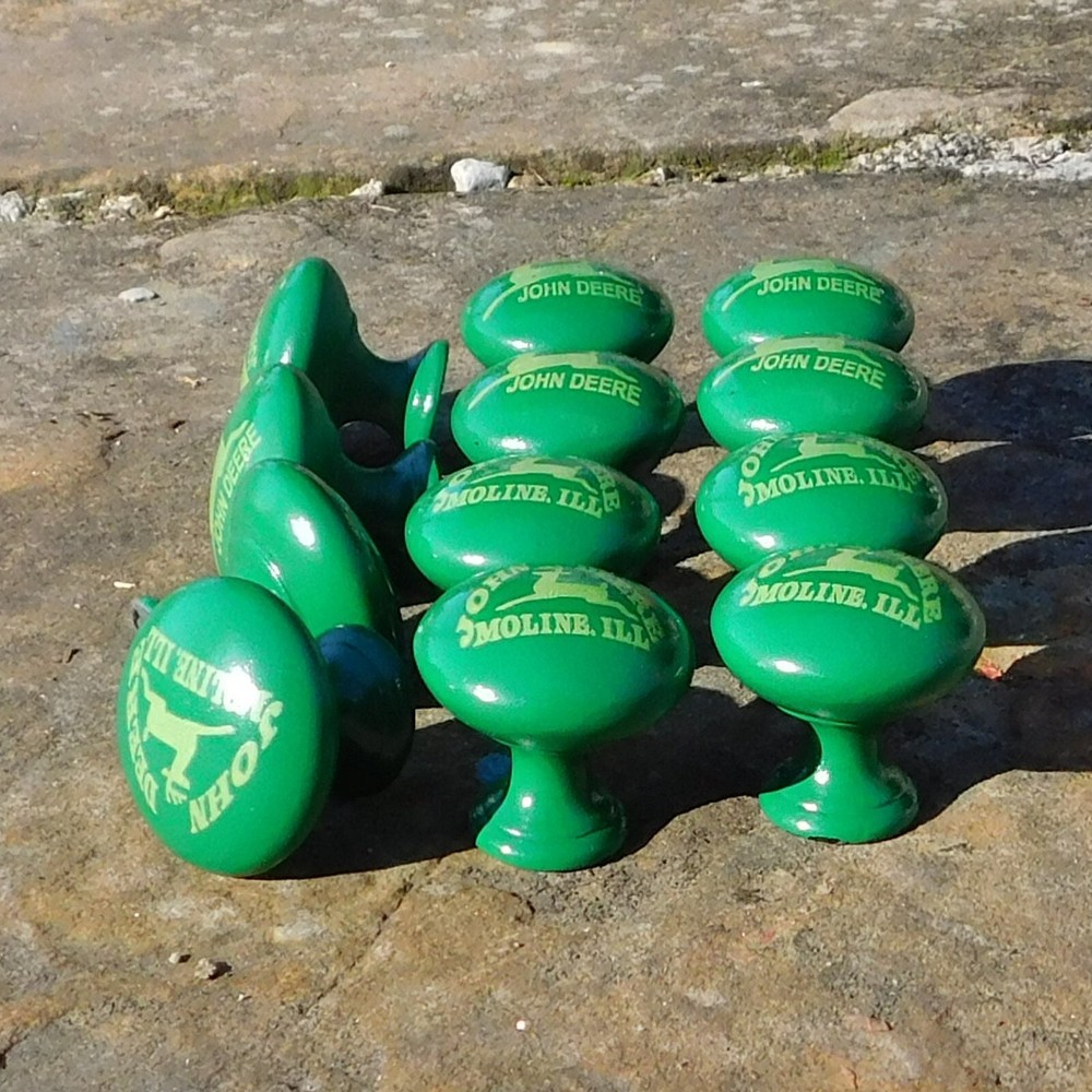 Set of 12 John Deere JD Tractor Kitchen Cabinet Knobs Pulls Dresser Drawer