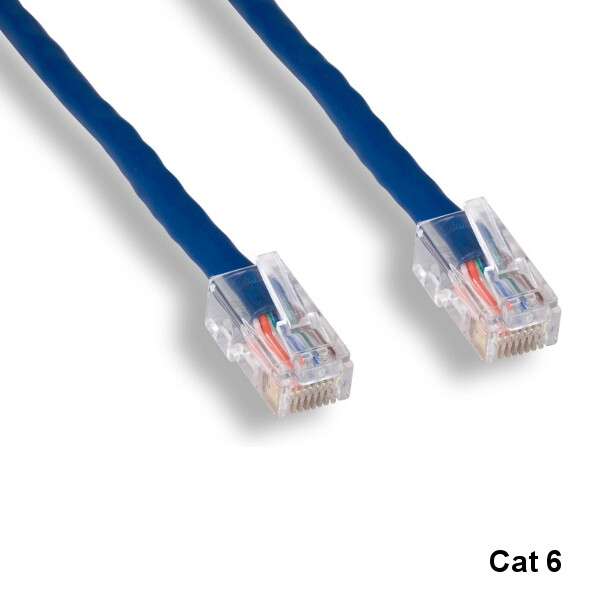 Kentek Blue 3ft Cat6 UTP Non-Booted Ethernet Patch Cable 24AWG 550MHz Network