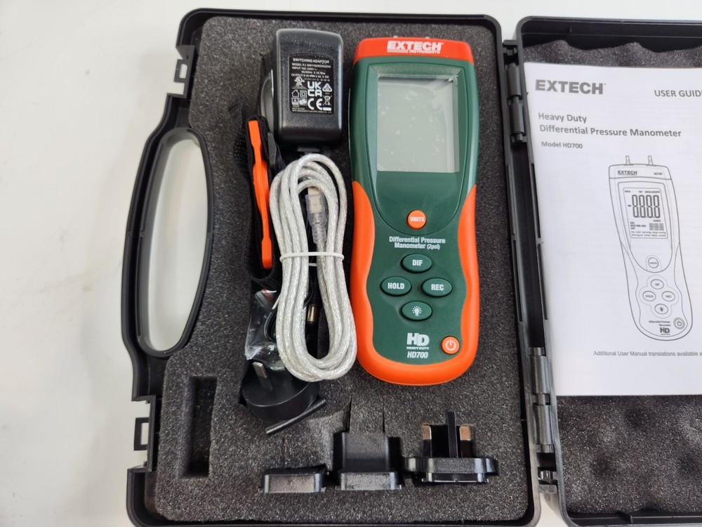 Extech HD700 Differential Pressure Manometer - 2PSI - Brand New