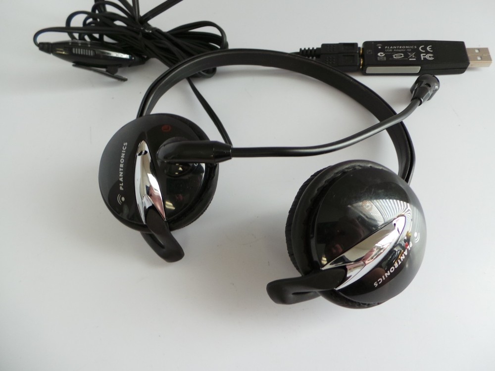 PLANTRONICS WIRED ADJUSTABLE HEADSET, SKYPE PHONE USB ADAPTER 02 USB
