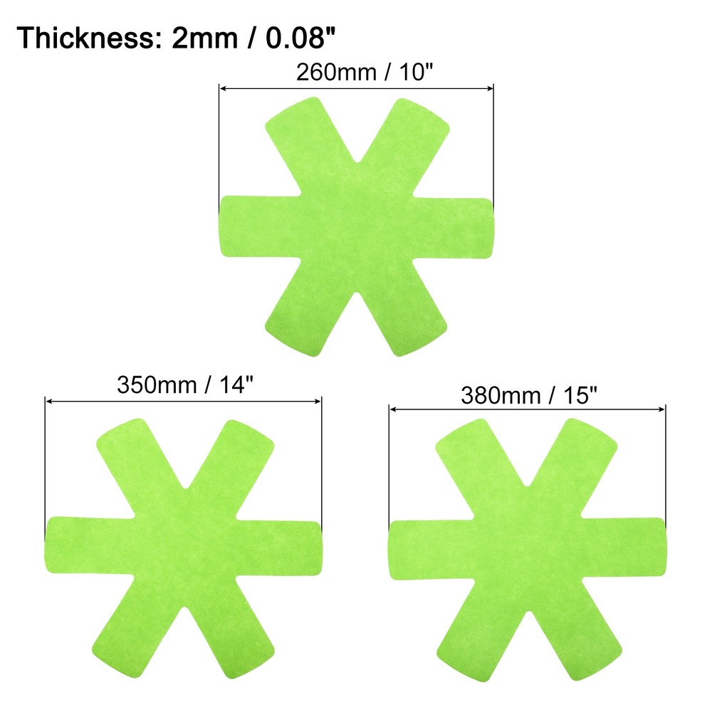 12pcs Pot and Pan Protectors for Stacking 3 Size Pot Separator Green