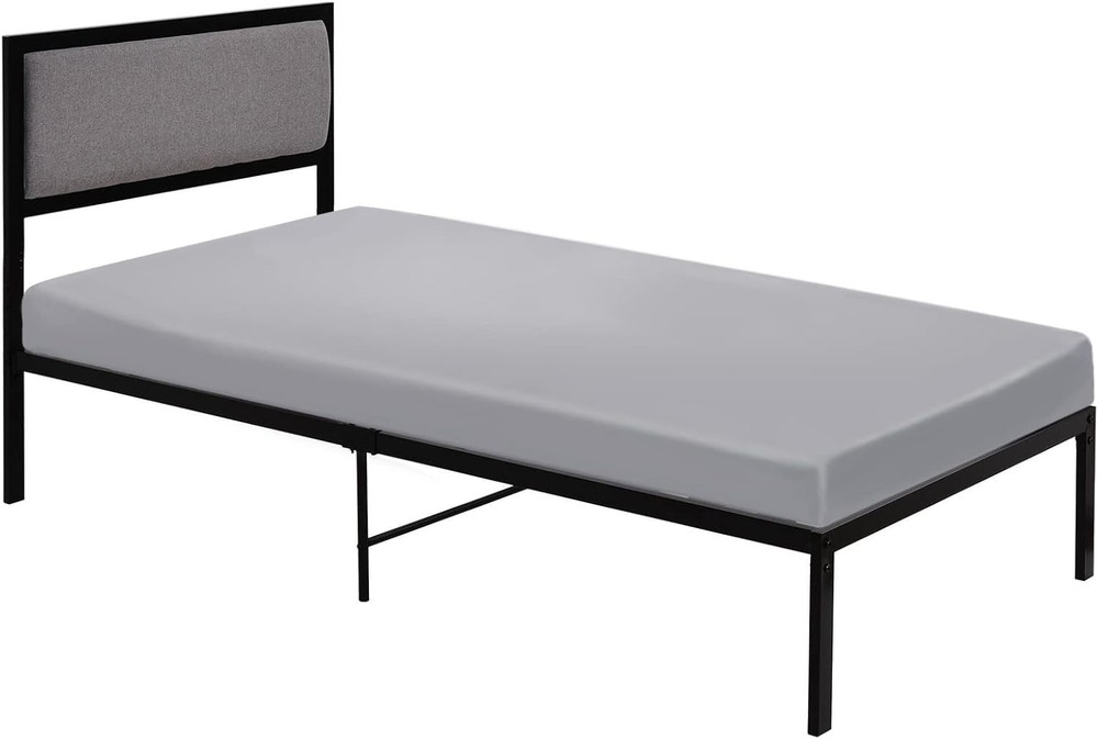 Breathable Gray Microfiber Cot Sheets - Snug Fit for Trifold Mattresses, 9" Deep
