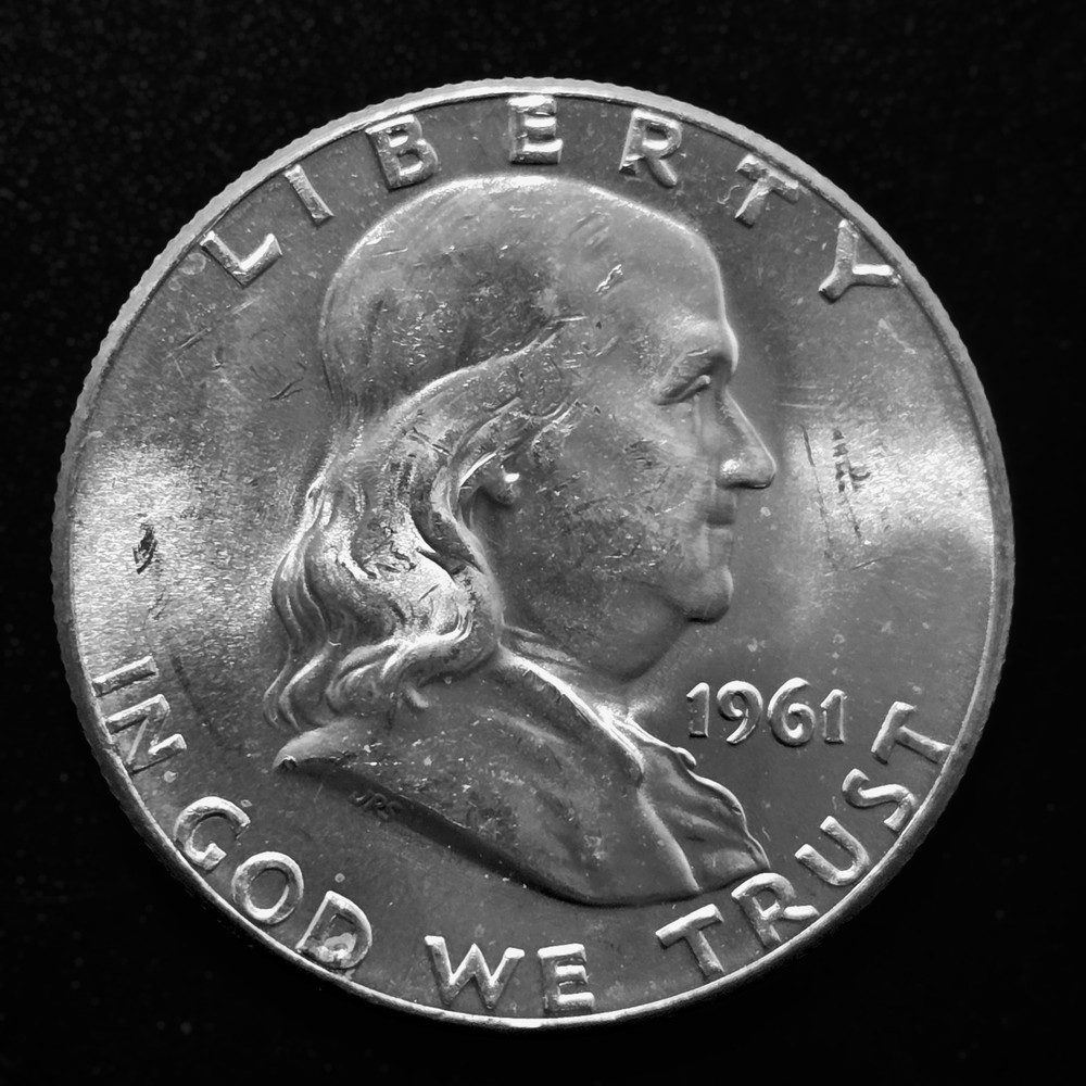 1961-P US Franklin Half 50c BU Unc 90% Silver