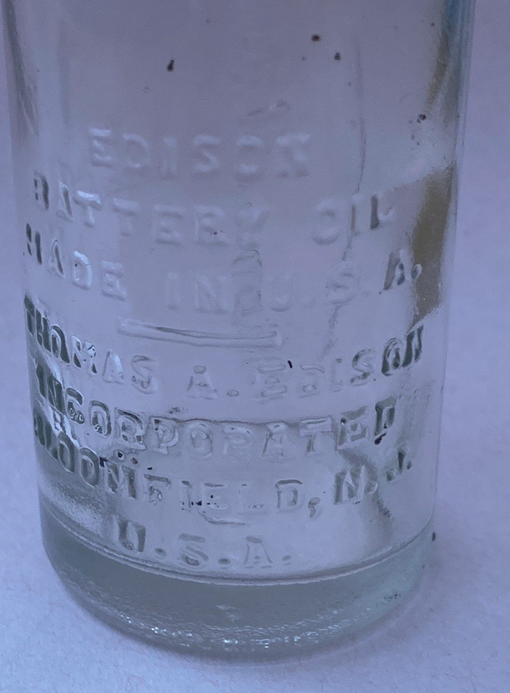Thomas A. Edison - Battery Oil Bottle - Advertising Bottle