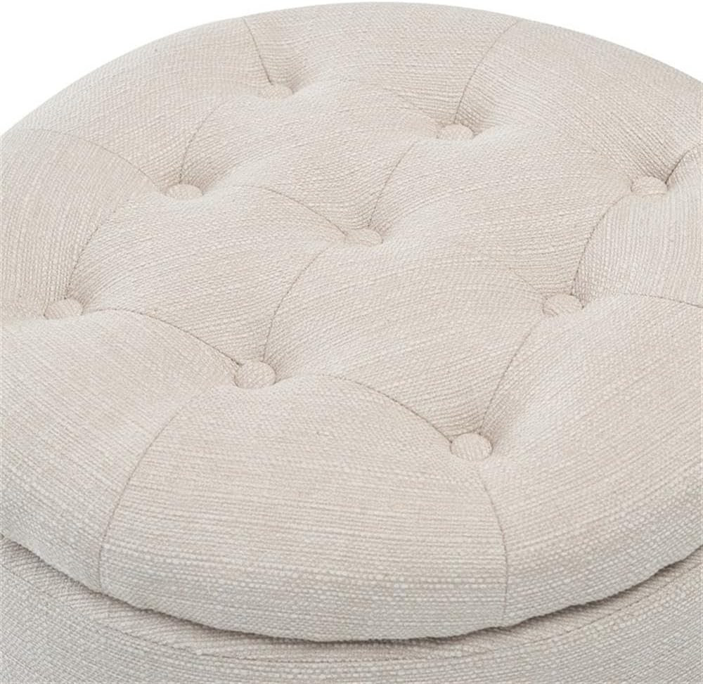 Ivory Bennett Storage Ottoman - Stylish & Functional Home Accent Piece