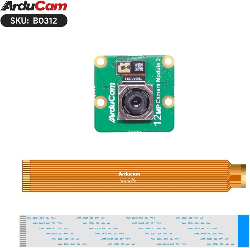High Resolution 12MP Pi Camera Module V3 with Autofocus and Compatible Cables