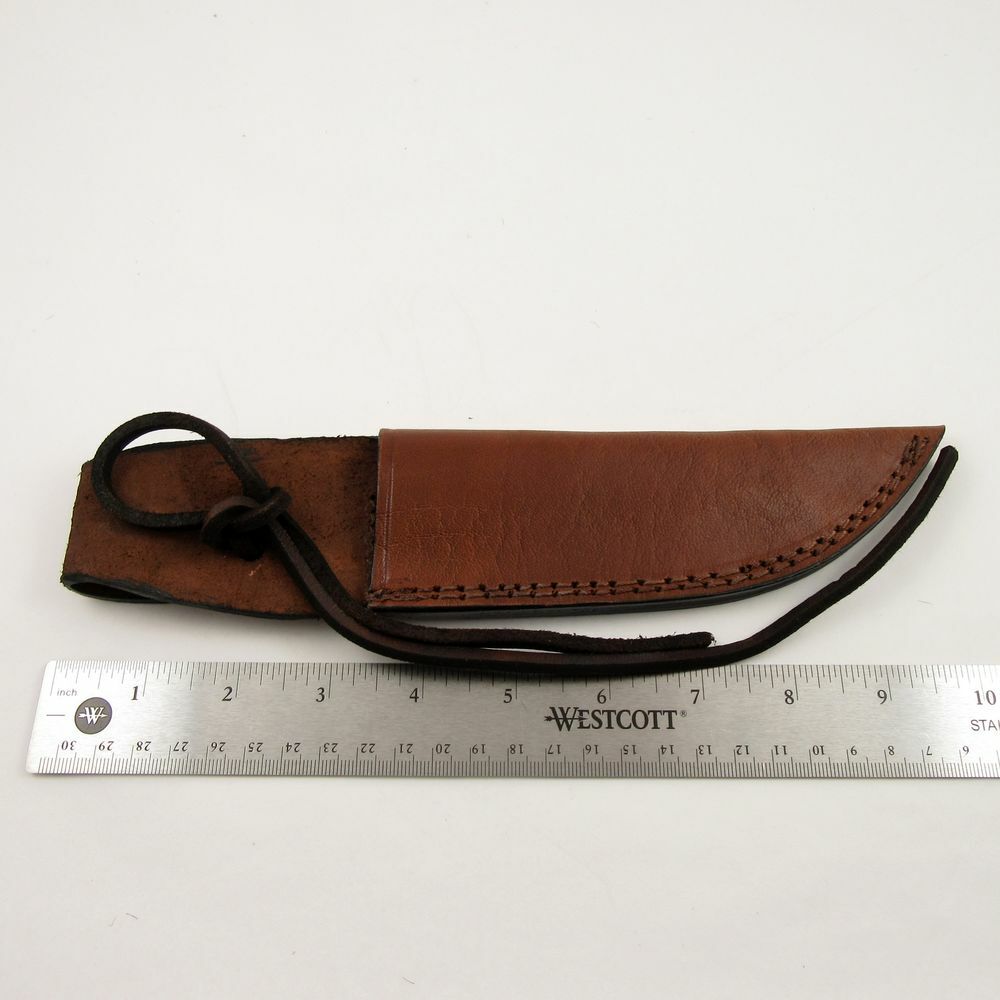 Knife Sheath Leather Belt Fixed-Blade Brown 10" - Fits Blade up to 5.5" x 1.25"