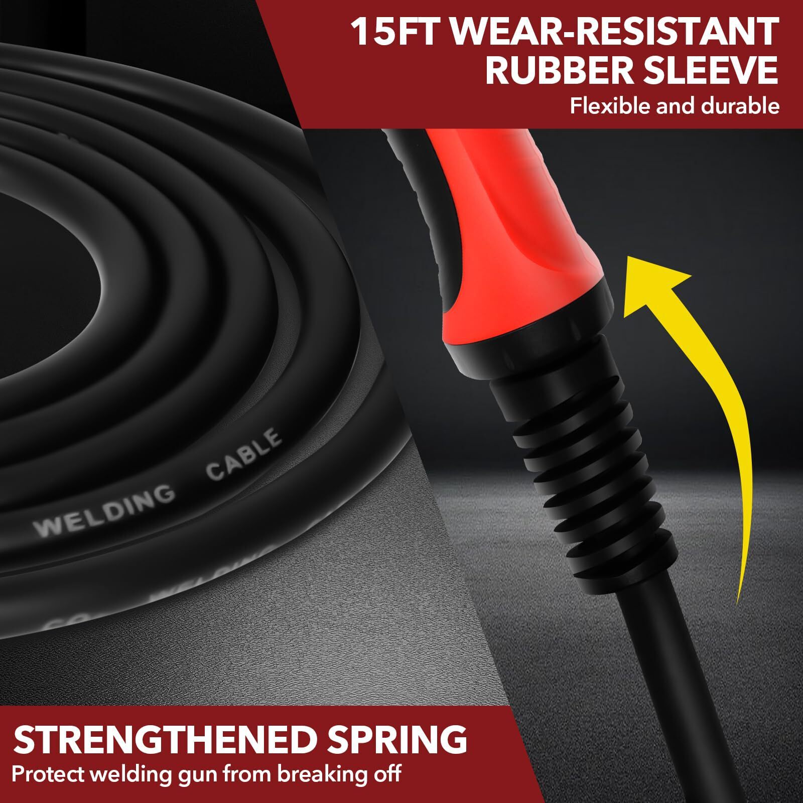 15Ft MIG Welding Gun Torch, 250A Replacement for Lincoln Magnum 250L K533-7