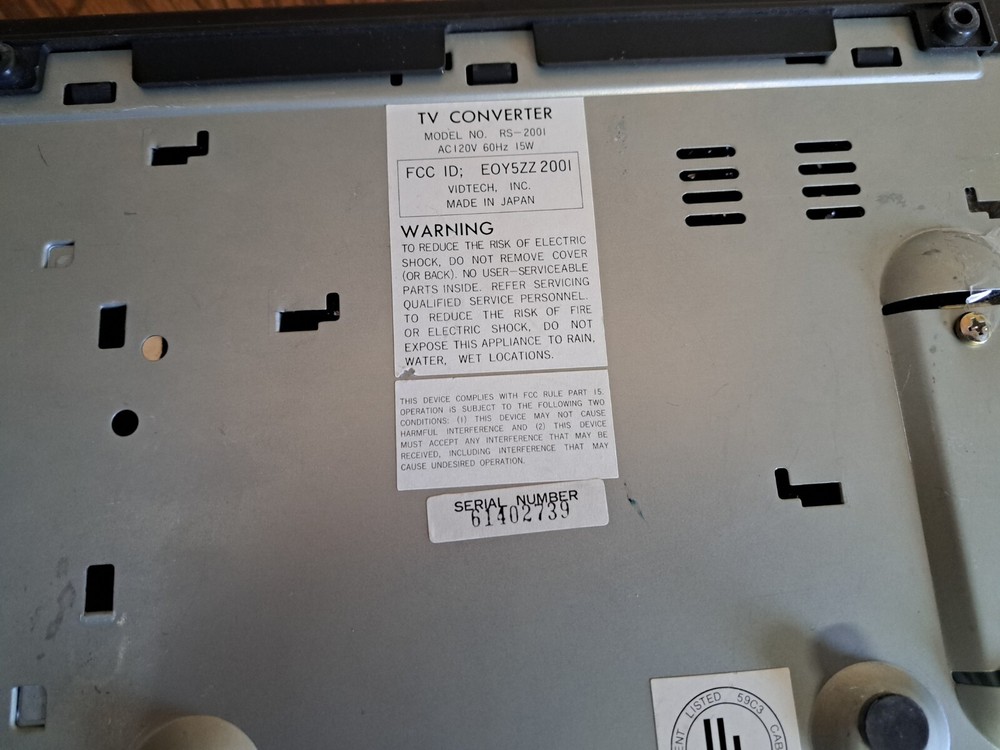 VIDTECH RS 2001 MTS STEREO REMOTE CABLE DECODER dbx Vintage