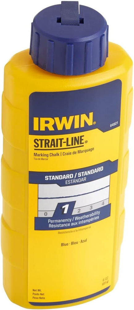 IRWIN STRAIT-LINE Standard Marking Chalk - 8oz - Blue (64901)