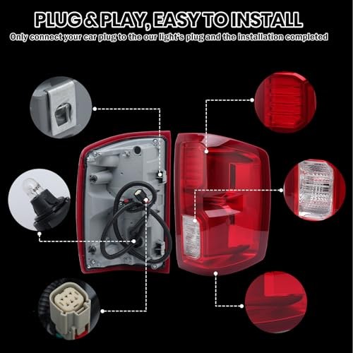 LED Tail Light Assembly Compatible with Chevy Silverado Passenger Right Side