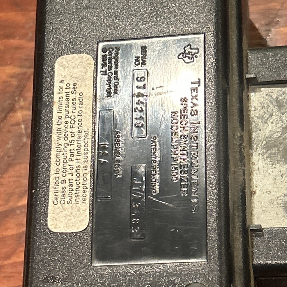 2 Texas Instruments TI-99/4A Speech Synthesizer PHP1500 (Untested)