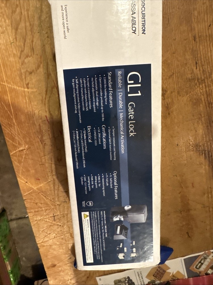 Securitron ASSA ABLOY GL1-FL Electromechanical Gate Lock New Free Ship