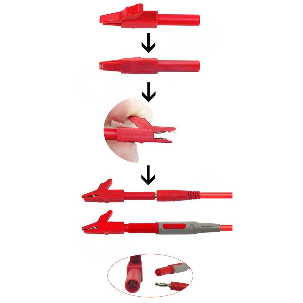 10PC High Conductivity Crocodile Clips with Insulation for Safe Electrical Use