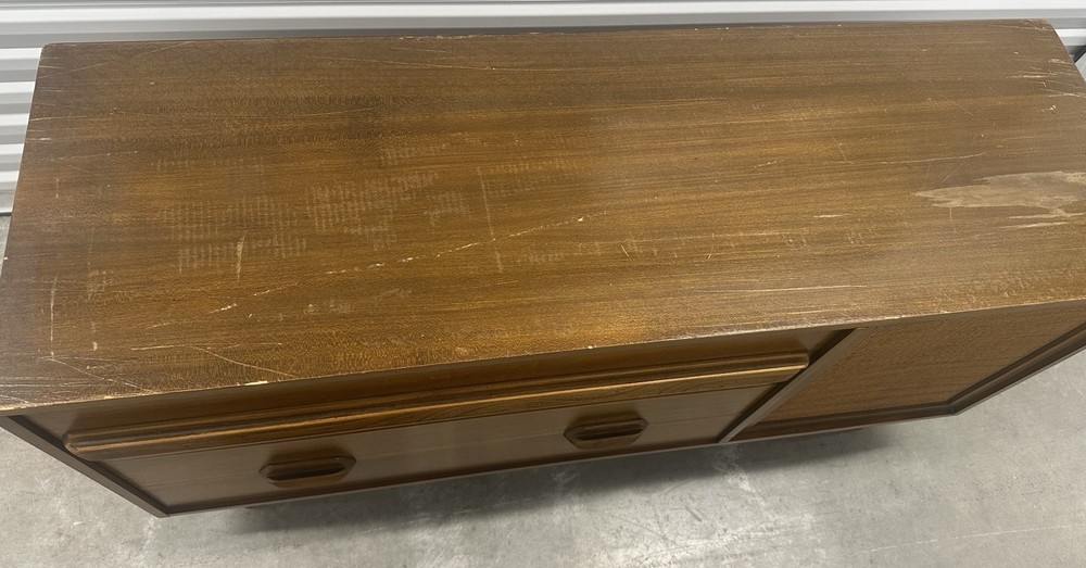 Lawrence Peabody Mid Century Walnut and Cane Buffet