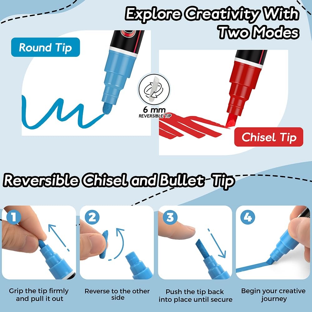 8 Pack Liquid Chalk Erase Markers & Window Markers for