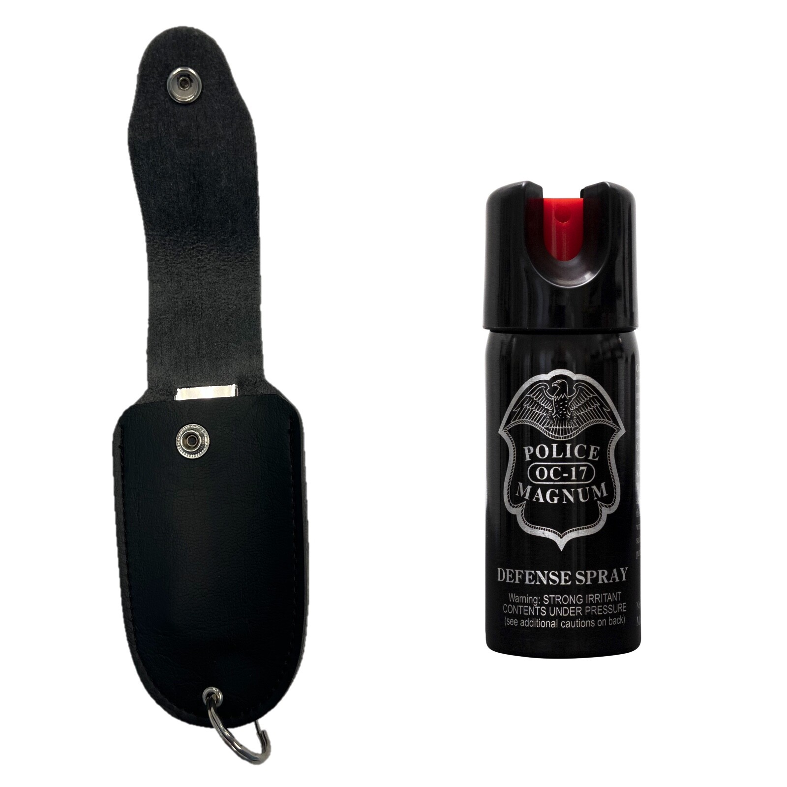 Police Magnum pepper spray 2oz Safety Lock Black Holster Belt Clip Security