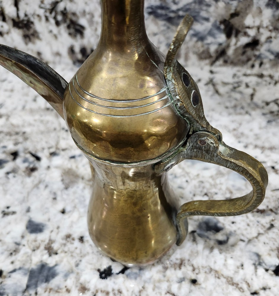 Vintage Dallah Coffee Pot Brass Arabic Islamic Middle Eastern