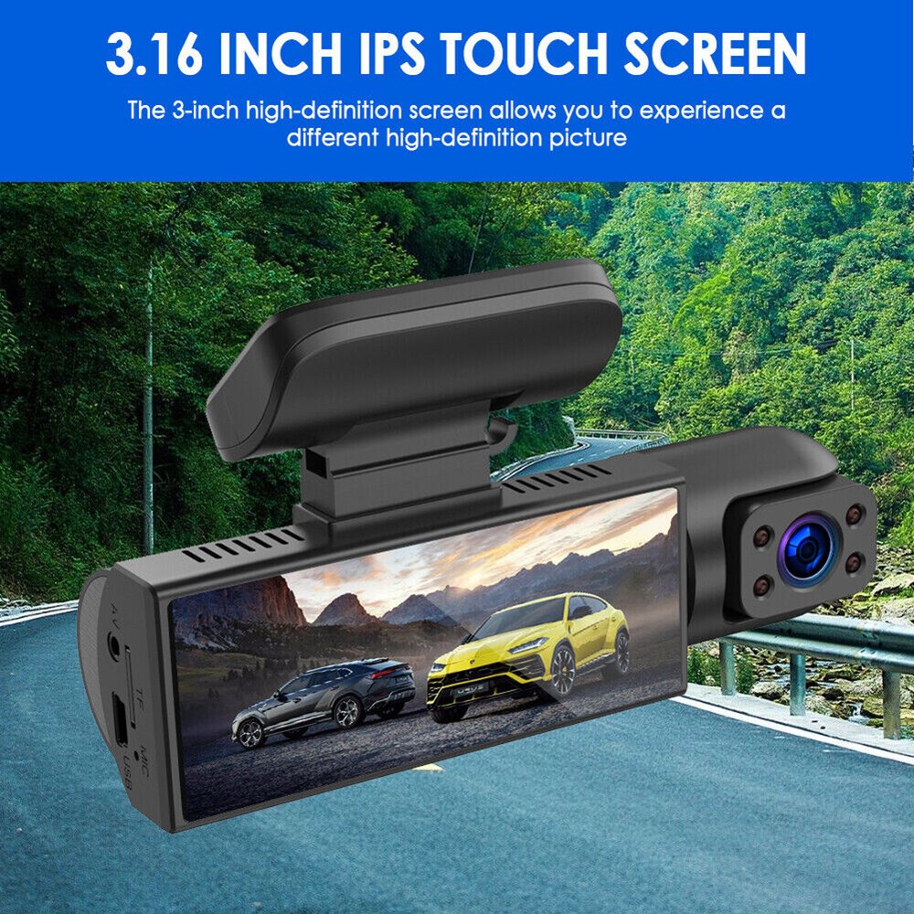 170° Wide Angle Car DVR Driving Recorder Front Inside Cameras Loop Recording HD