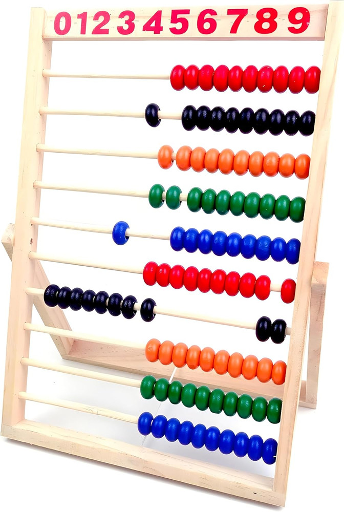Wooden Counting Number Frame, 10 Rows Abacus for Kids Learning Math (11