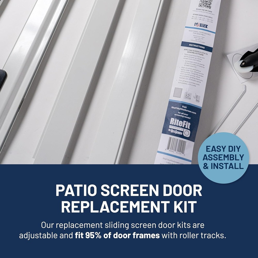 Sliding Screen Door Replacement Kit 48in White RiteScreen