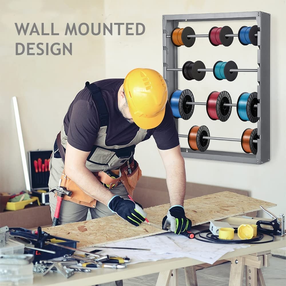 tonchean Wire Spool Rack, Wire Spool Holder Wall Mounted, Cable Dispenser wit...