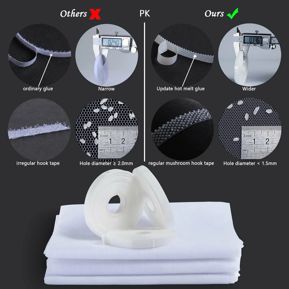 Window Screen Mesh Magic Curtain Self-Adhesive Fly Bug Insect Mosquito Net White