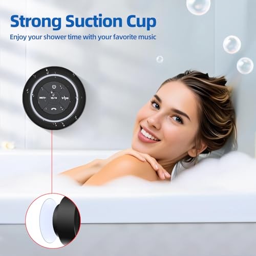 Mini Bluetooth Shower Speaker with Suction Cup, Wireless Shower Speaker