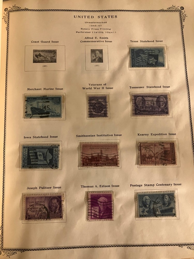 Vintage Scott The American Album For United States Stamps 1954 Ed. 136 stamps