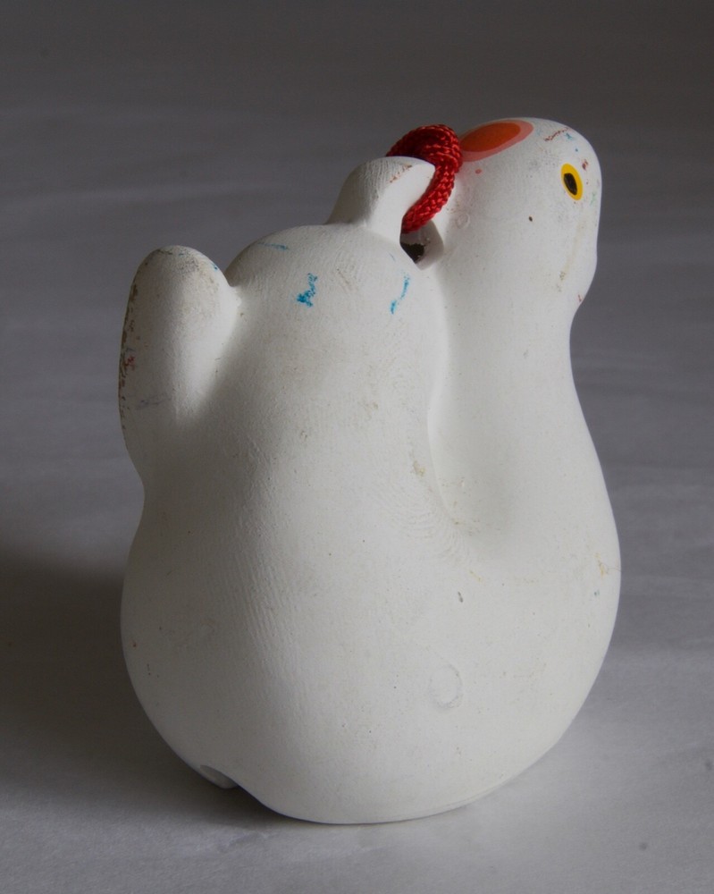 Japanese White Pottery Bell Dorei : design Snake