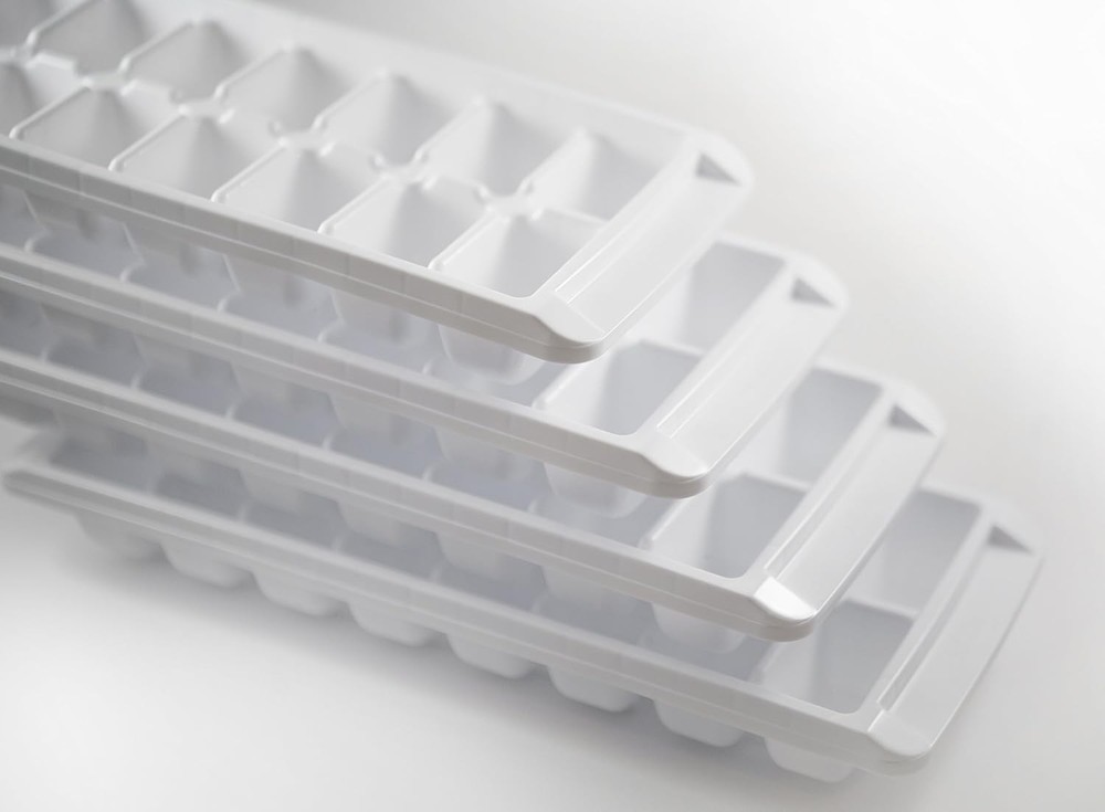 Easy Release White Ice Cube Tray 16 Cube Trays 4 Pack