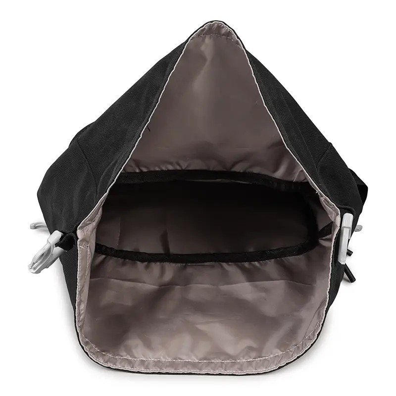 THIK & THIN STRIPES "ROLL TOP GREY & BLACK BACKPACK"