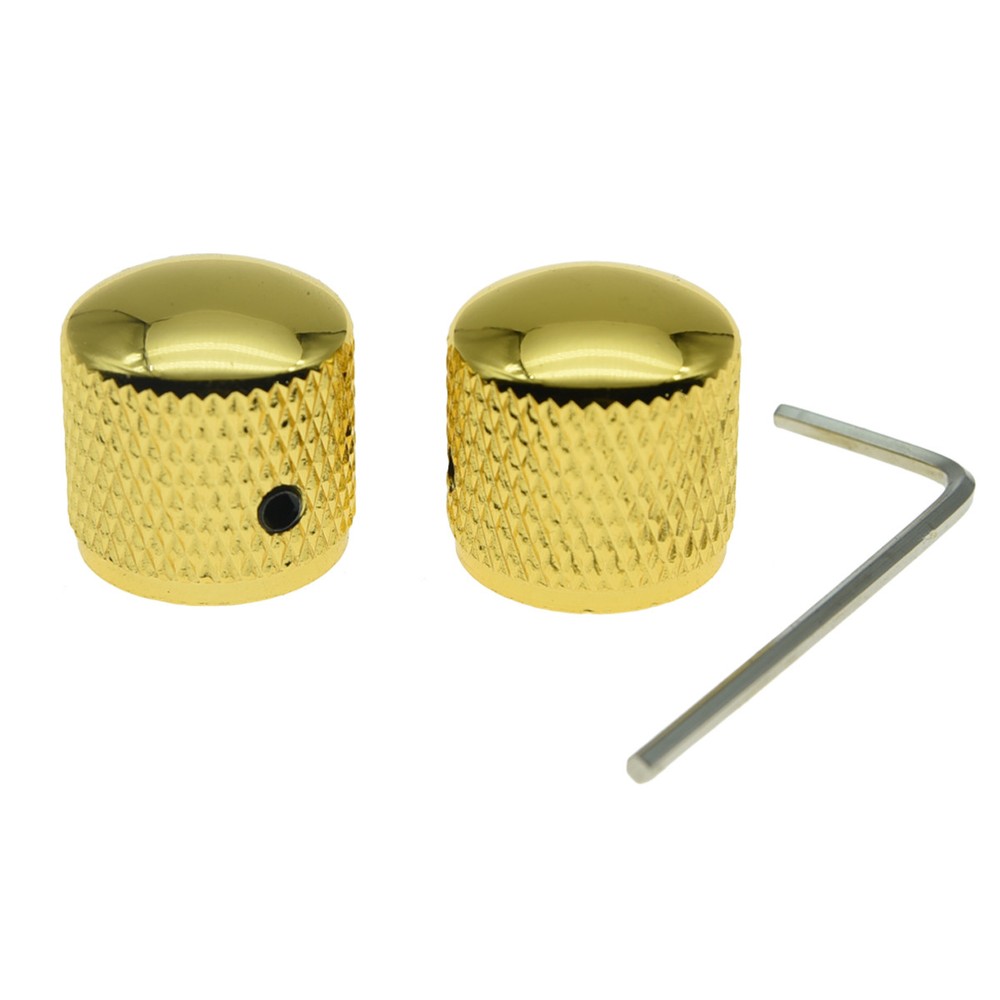 2-Pack Gold 20mm Set Screw P Bass Guitar Knobs Dome Knobs fits Precision P Bass