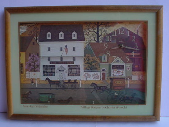 Charles Wysocki Village Square Clock