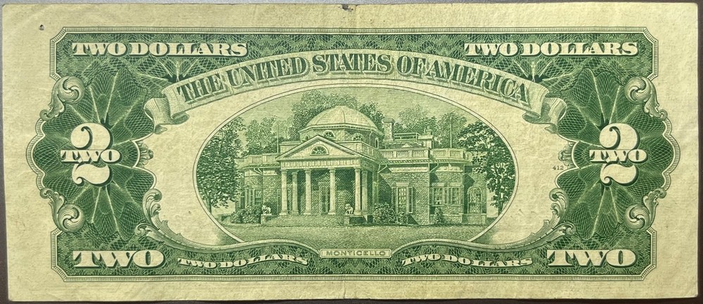 1953 A $2 RED SEAL US TWO DOLLAR NOTE VF *9224