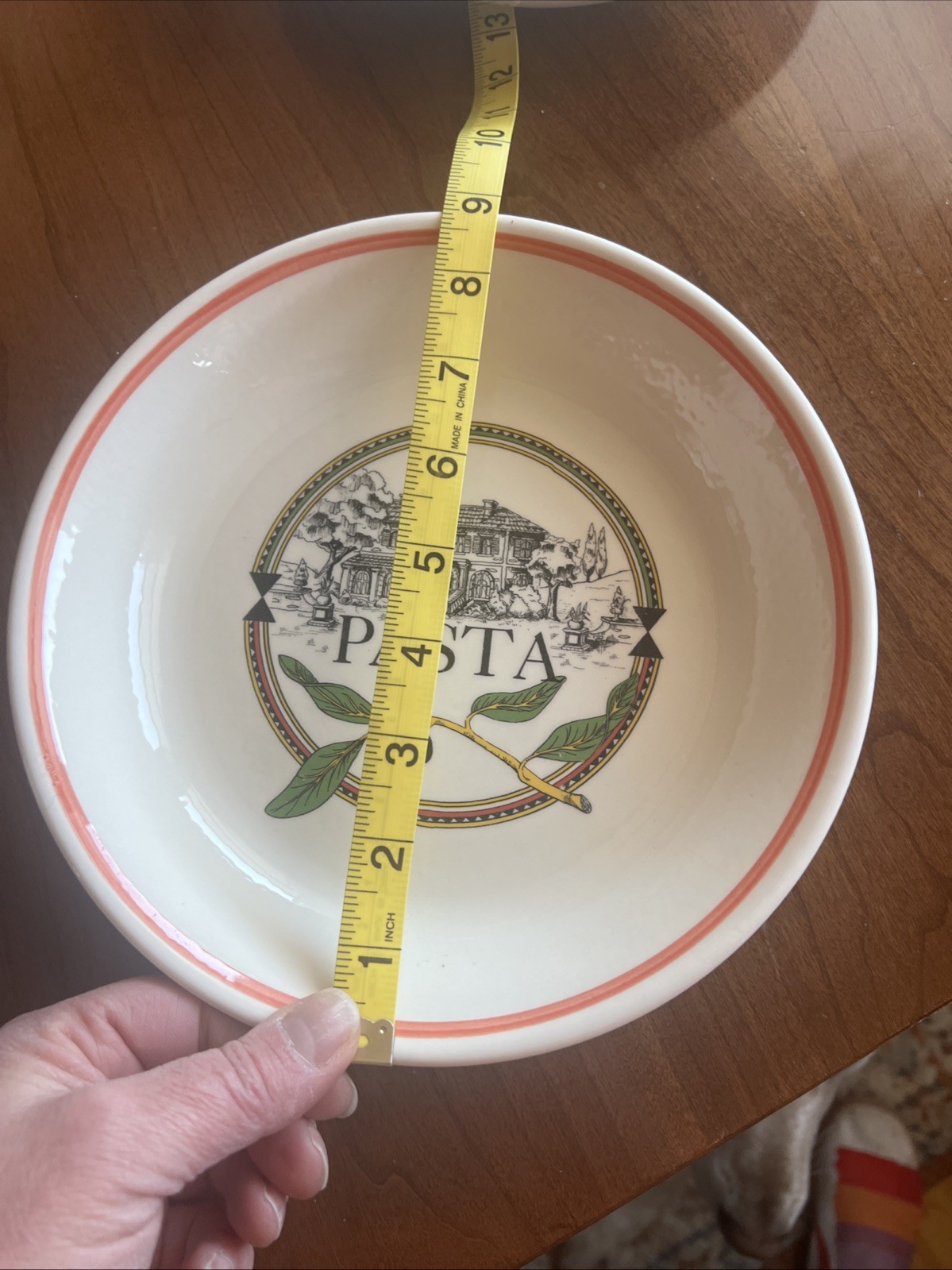 Himark Pasta Bowls Serving and Serving Set Olive Pattern VTG Made In Italy