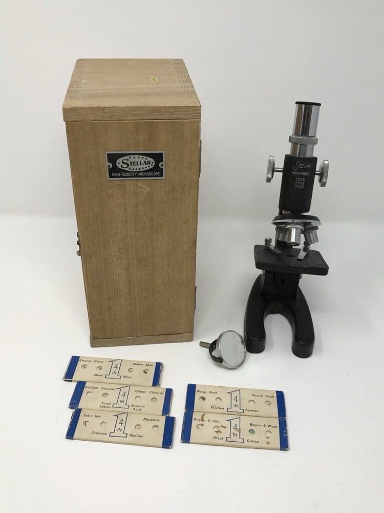 Vintage stellar microscope with kit.