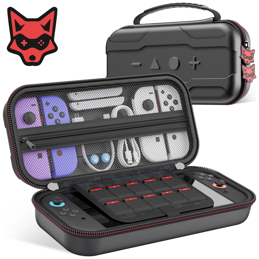 Switch 2 Case+ Storage Grip Caps+ 2 Screen Protectors+Scratch Protection Cover
