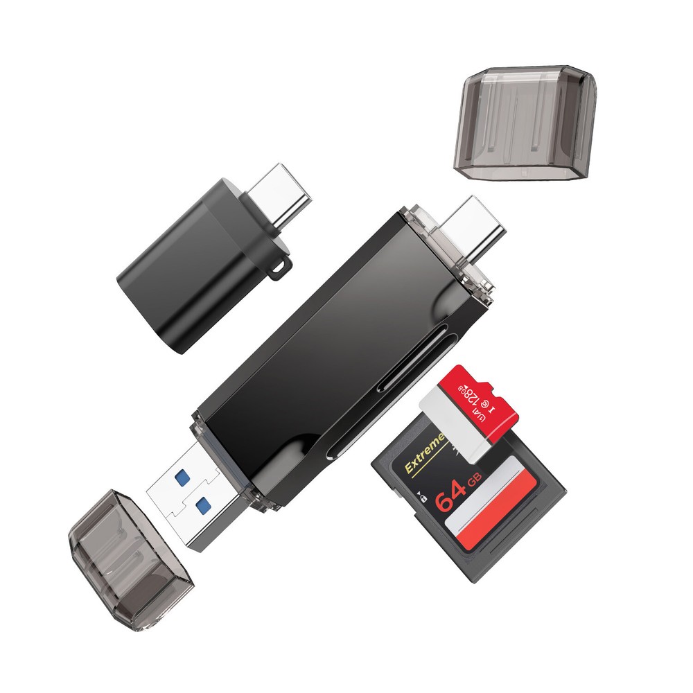TOPESEL Card Reader USB 3.0 Type C to SD Micro SD TF Smart Memory Card Adapter