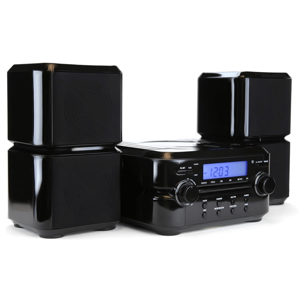 Emerson Bluetooth CD Microsystem, Featuring Multi-Device Inputs and Alarm Clock