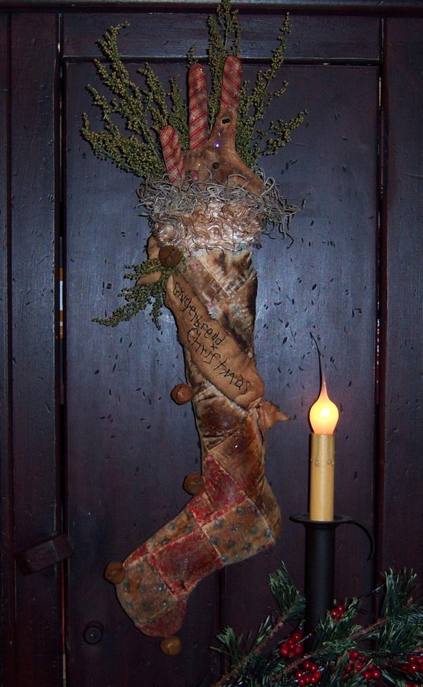 Primitive Patti's Ratties Gingerbread Chritmas Stocking Paper Pattern #252