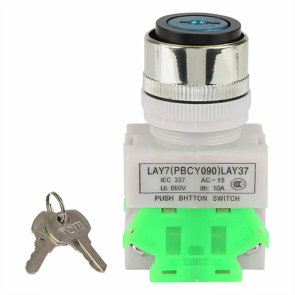 2 Pieces 2x 22MM On/Off Locking Key Switch Security Lock Keyed Power Ignition A6