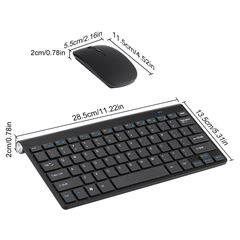 Wireless Keyboard And Mouse Combo Set 2.4G For PC Laptop Computer Full Size Slim