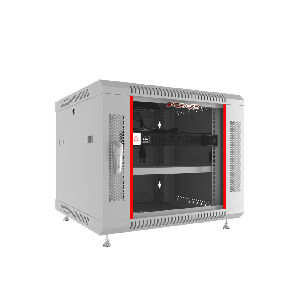 9U Wall Mount Server Rack Data Enclosure Network Cabinet GRAY IT 24" Depth