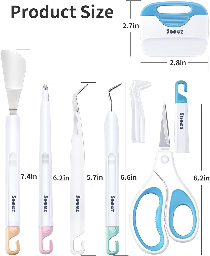 Weeding Tools for Vinyl, 6PCS Basic Tools Set, Precision Craft Vinyl Tool Kit, S