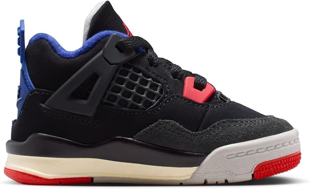 Toddler's Jordan 4 Retro OG Black/Fire Red-Deep Royal Blue (IB4387 003)