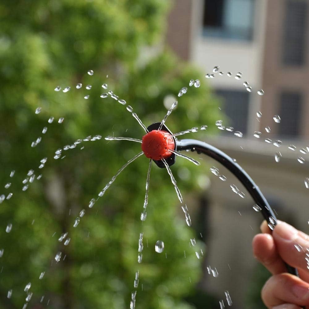 200Pcs Adjustable Drip Irrigation Emitters, 1/4Inch Red